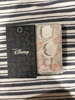 Disney Aristocats Floral Clear Phone Case in Pink and white for iPhone 16 ProMax